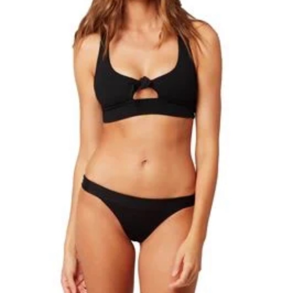 NWOT L space black ribbed bikini (S)